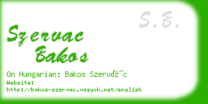 szervac bakos business card